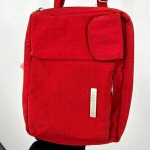 Baggallini Womens Crossbody Bags Red Canvas Adjustable Strap Casual